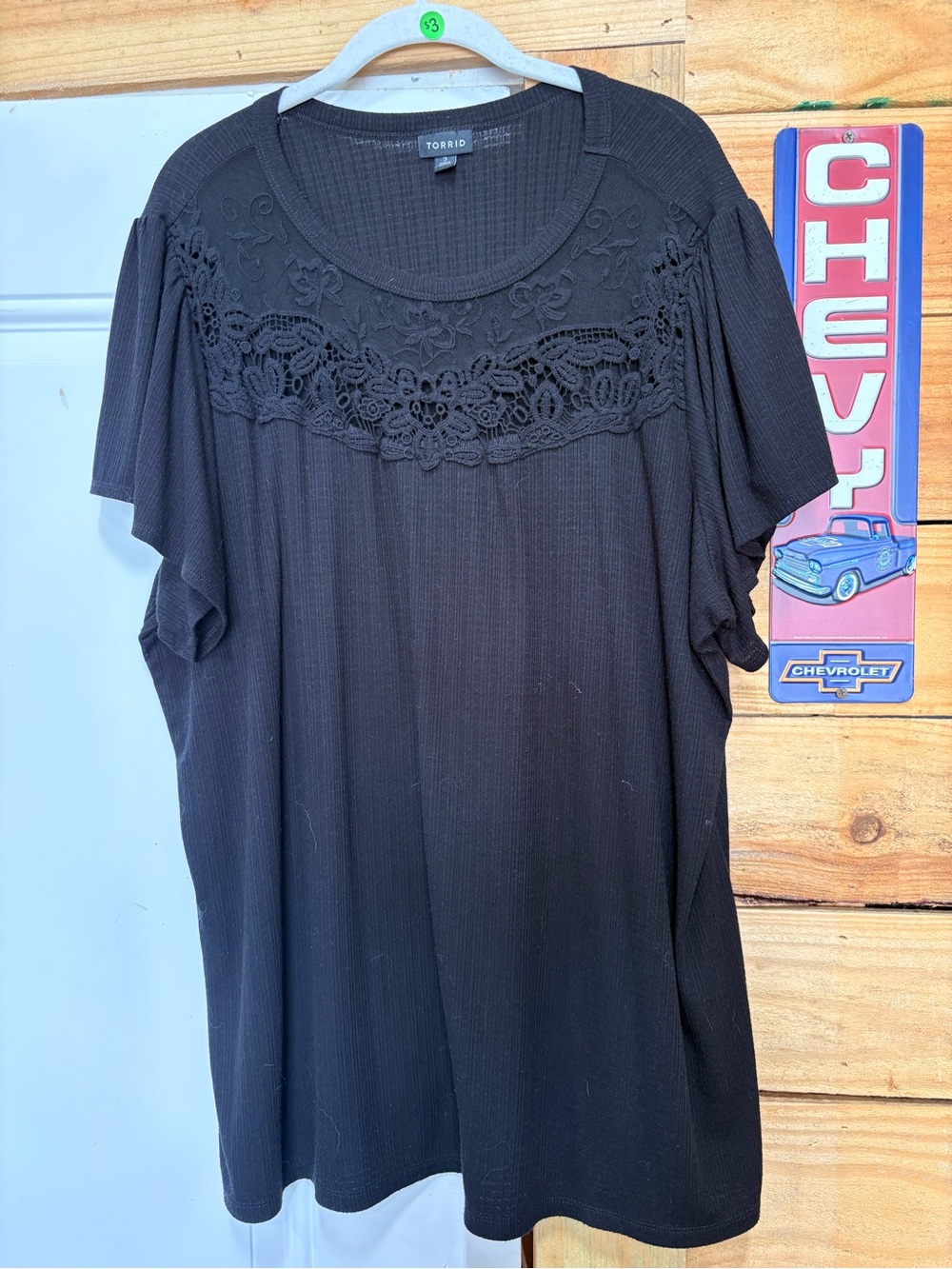 Torrid Black Lace Short Sleeve Top